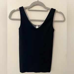 SPANX Assets Black Grey Reversible Scoop Neck Tank Top Shapewear